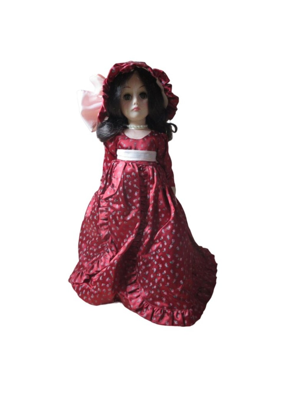 Effanbee 15" Vinyl Doll Red Rose Dress with Bonnet #1578 Vintage 1978